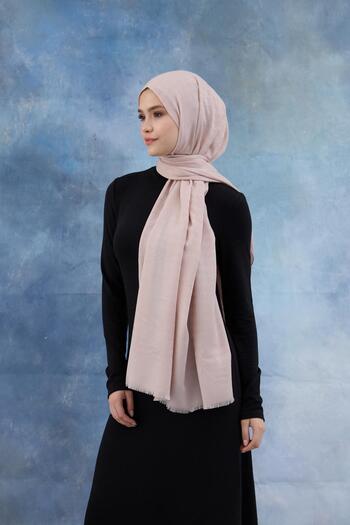 İpekhan Pink Houndstooth Patterned Cotton Jacquard Shawl - 8011-21