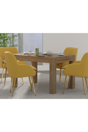 Mahmayi 4-Seater Wooden Dining Table for Kitchen, 120cm, Vintage Santa Fe Oak Finish
