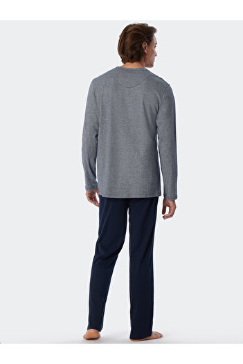 Schiesser Pyjama Ebony Schlafanzug Pyjama Schlafmode Bequem