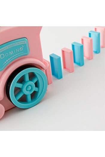 Fab N Funky Upgraded Spray Domino Train, Organized Path, Battery Operated, 3 Years+, Blue and Pink
