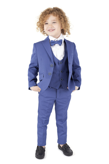 Merdia Boy's Jacketed Tuxedo Suit Jacket, Pants, Waistcoat, Shirt and Bow Tie