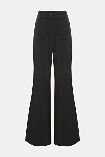 W Collection SİYAH BOL PAÇA YÜKSEK BEL PANTOLON