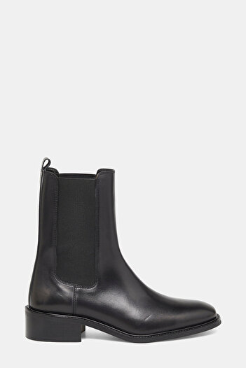 W Collection SİYAH DERİ KISA BOT
