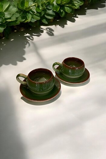 eporselen Rainbow 2-Person 4-Piece Ceramic Double Coffee Cup Set