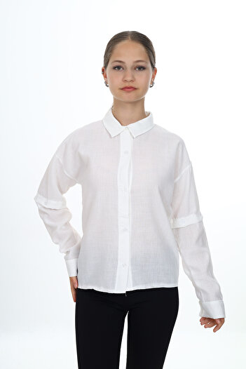 Toontoy Girl's Sleeve Buttoned Shirt