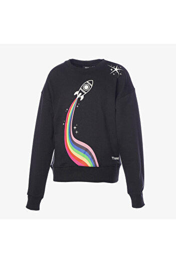hummel Astrid Kids - Black Round Neck Sweatshirt