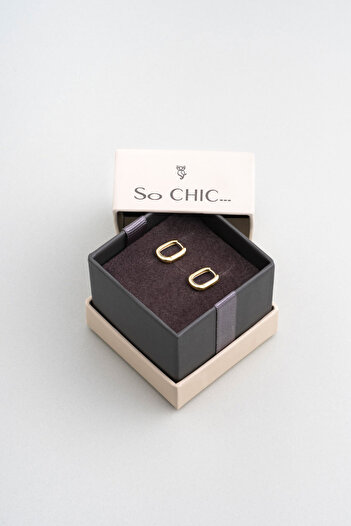 So CHIC... Klasik 18 Ayar Sarı Altın Kaplama Gümüş Küpe