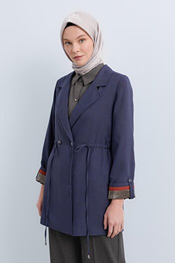 Nihan Kol Detaylı Blazer Ceket İndigo