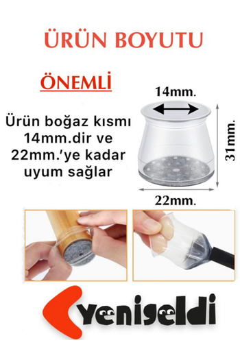 Yenigeldi 8Pcs Felted (20Mm*25Mm) Silicone Table Chair Shoe Anti-Slip Floor Protector