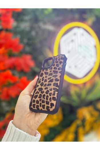 OSG iPhone 13 And 14 Compatible Case Leopard Print Embossed Pattern Shock Absorbing Luxury Phone Case