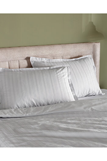 Madame Coco Nicole King Size 100% Cotton Dobby Duvet Cover Set - Light Gray