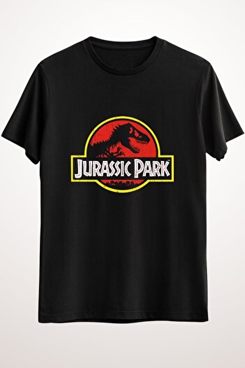 donamod Unisex Μαύρο T-Shirt Jurassic Park