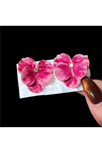 Pelin Aksesuar Pink Orchid Earrings