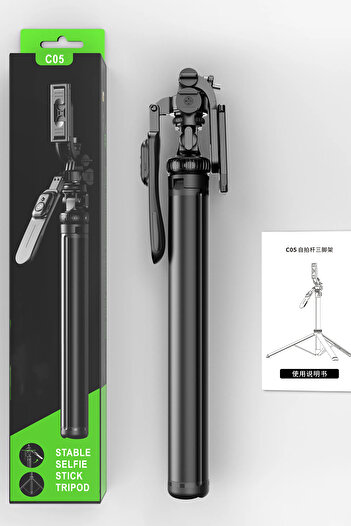 TECHNOMEN C05 2m Ultra uzun evrensel All In One Selfie sopa yerleştirme istasyonu Tripod telefon kamera