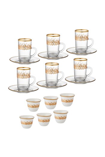 Dania 18-piece tea and coffee set with beautiful and elegant engravings