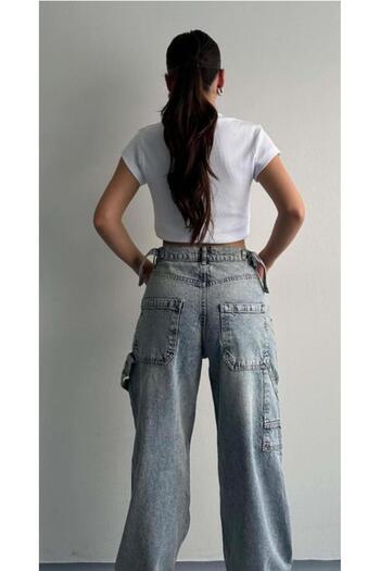 Asia Baggy Bol Leg Jeans with Side Buckle