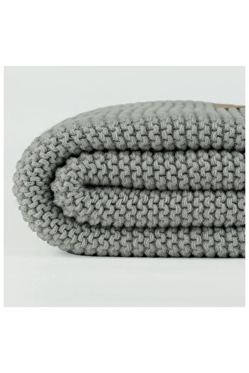 Bumble & Bird - Knitted Receiving Blanket - Grey