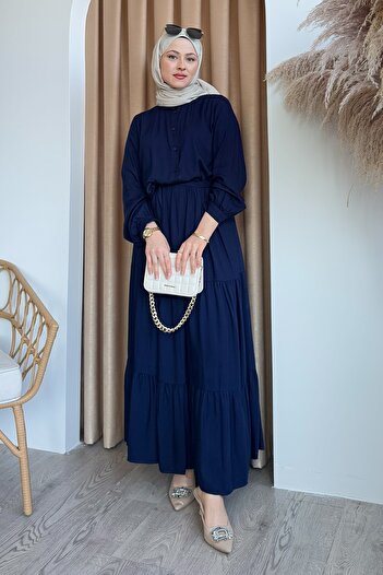 InStyle Belted Belmando Navy Blue Dress