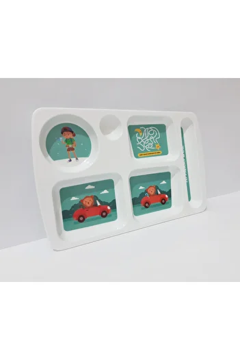 renkli çiçekler Patterned Melamine Tabildot Plate for Child Breakfast and Dinner Plate Dinner Tray for Kids