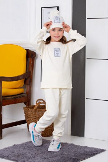 tunays shopping Girl's 3-Piece Set with Ribbed Hat