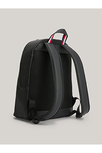 Tommy Hilfiger Polyester Black Men's Backpack Essential Pu Backpack