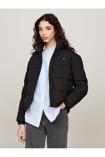 Tommy Hilfiger TJW ESSENTIAL Μαύρο γυναικείο πουπουλένιο παλτό PUFFER EXT