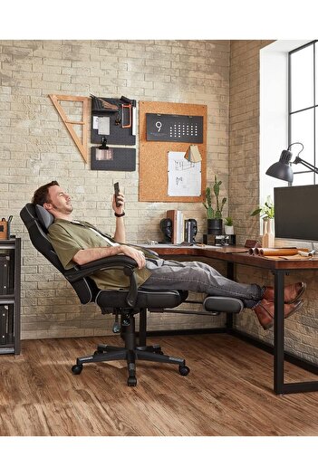 Mahmayi Songmics Black And Grey Stylish Gaming Chairs For Playstation, Office, Gaming Station, Home