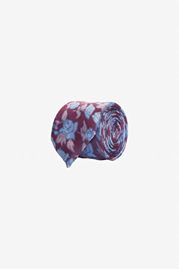 AC&Co / Altınyıldız Classics Men's Burgundy-Blue Patterned Tie