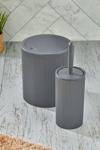 Homie Round 2 Piece Bathroom Set - Trash Can and Wc Brush
