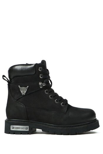 Hammer Jack 102 18501-G Hakiki Deri Siyah Kadın Bot