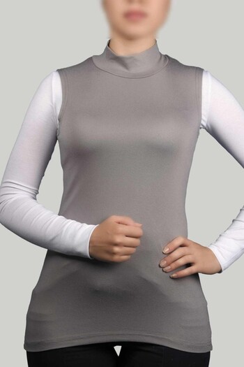 Altobeh Organic Sleeveless Turtleneck Lycra Women's Zero Sleeve Bodysuit