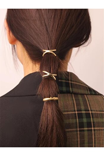Pelin Aksesuar Gold Cross Rubber Buckle (1 Piece)