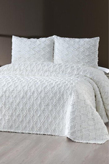 bursa çeyiz Hesya 3 Piece Double Pique Set Cream