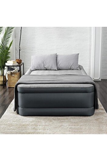 BESTWAY Fortech Airbed Queen Snugable Top Built-in AC Pump 203cm x 152cm x 46cm  26-69075
