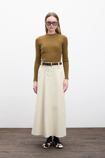 Manuka Long Vanilla Corduroy Skirt