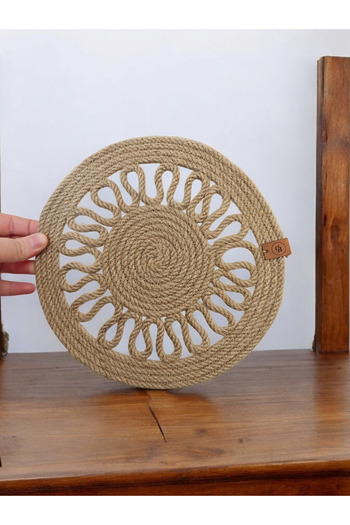 CollessiaHome Handmade Organic Jute Trivet Wicker Rope Trivet Teapot / Pot Mat - 23 cm - 2 Pcs
