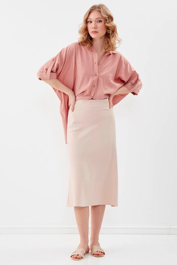 Vitrin Midi Skirt with Side Zipper