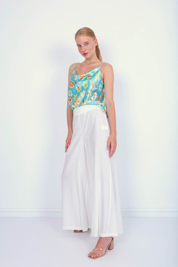 Vitrin Wide Leg Trousers with Elastic Back