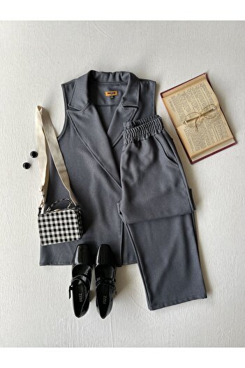 KÜÇÜĞÜM BUTİK Wool Effect Vest-Pants (Vest-Pant)