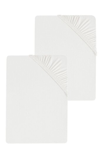 COTENCONCEPT 2 Plain Cotton Single Sheets 140 X 200 cm Elastic Combed Cotton Sheets
