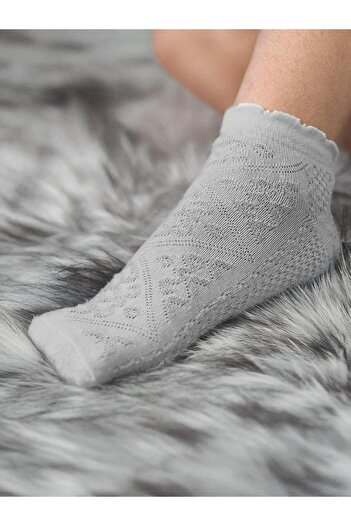 Emsay Store High Quality Long Lasting 3 Pairs Women's Gray Lace Ankle Short Socks