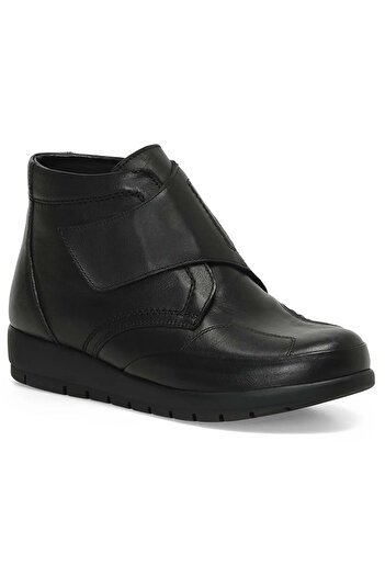 Polaris 5 Point 104577.Z Velcro Orthopedic Non-Slip Sole Leather Women's Boots Black
