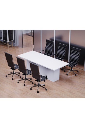 Mahmayi Ultra Finished Conference Table for Office, Meeting and Conference Room-White, 240CM