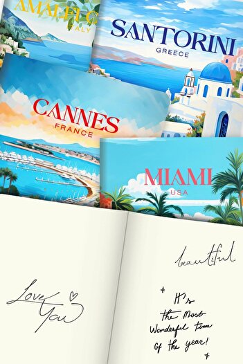 Le Color Σετ 4 σημειωματάρια Coastal Cities χωρίς γραμμή 13x20