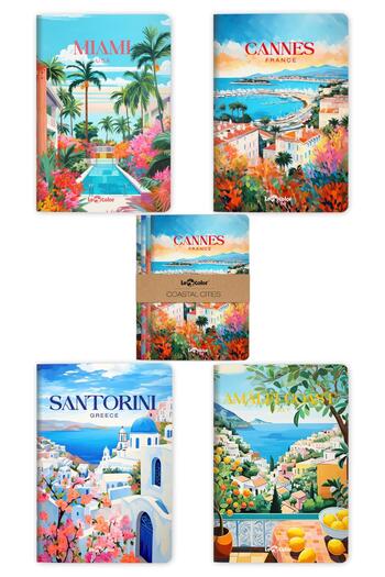 Le Color Σετ 4 σημειωματάρια Coastal Cities χωρίς γραμμή 13x20