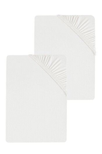 COTENCONCEPT Single Plain Cotton Combed Bed Sheet - 2 Pieces, 150 x 200 cm Elastic