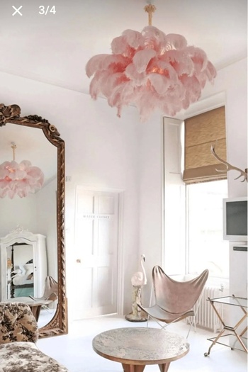PARMA TASARIM Pink Ostrich Feather - Chandelier