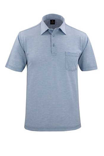 Çizgi Triko Men's Shirt Collar Cotton Button Pocket T-Shirt Classic Fit - 5101