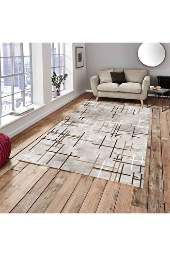 MEKA TEKSTİL Velvet Labyrinth Model Elastic Carpet Cover