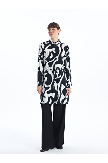 LC Waikiki Lcwaikiki Classic Black Print Women's Shirt Tunic
